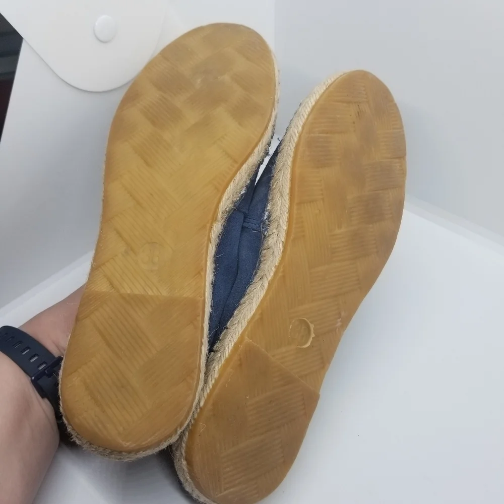 Fabiolas blue suede espadrille flat loafers EU 38